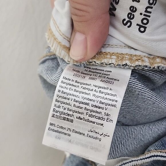 Cotton On blue Stretch Mom Ripped cuffed bottom jeans size 10 NWT - Picture 7 of 12